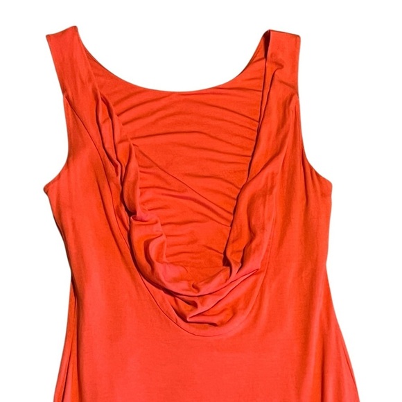 Bebe NWT coral open cowl back sleeveless maxi dress rayon spandex blend - Picture 4 of 9